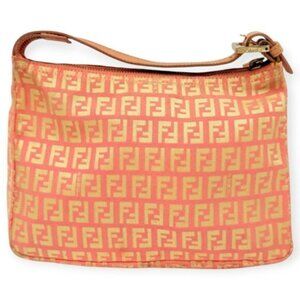 Fendi Zucca Zuccino Pink Canvas Pochette Shoulder Bag